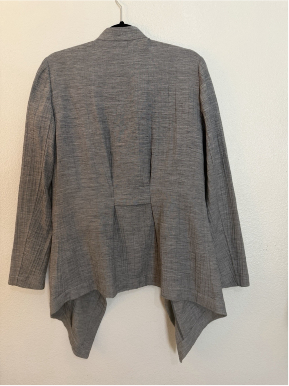 Lafayette 148 Womens Size 10 Gray Open Front Waterfall Silk Blend Jacket 250502 - Picture 3 of 7